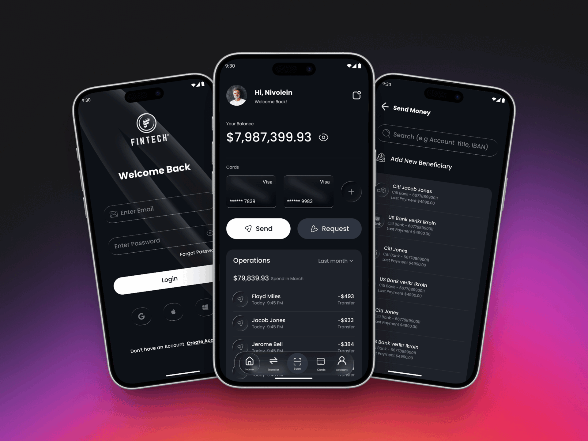 Modern Fintech App Transaction Screen 3d animation app banking banking app branding fintech glassy ui graphic design mobile app motion graphics ui ux vector