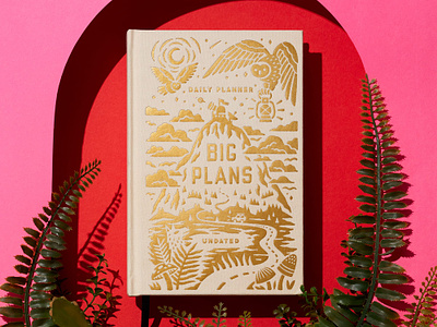 Big Plans book cover branding brass monkey goods cover design daily planner design graphic design illustration lettering procreate texture vector
