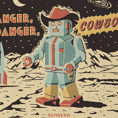 Danger, Cowboy!! badge design bandana branding cowboy illustration t shirt t shirt design vintage vintage badge vintage design western