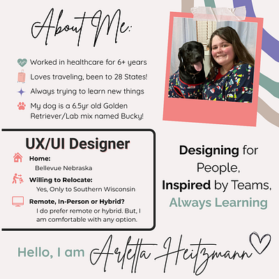 Learn a little about me ❤️ about me branding customer service design thinking open to work persona personal brand ui design user centered design user flow ux design ux mapping
