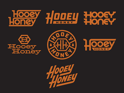 Hooey Honey Logo Concepts badge bee bees branding design honey honeylogo texture typography