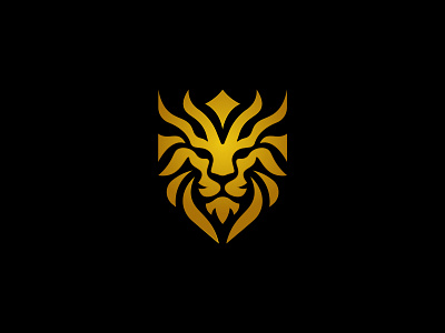 Majestic Golden Lion Shield Logo abstract animal bold creative emblem fierce golden iconic lion luxury majestic mascot powerful premium professional regal shiedl shield unique vector art
