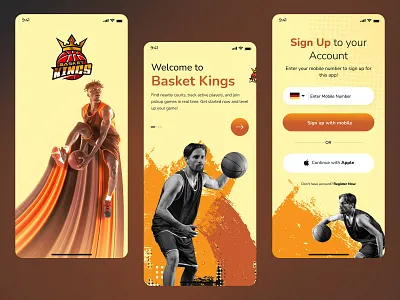 Welcome to Basket Kings branding design modern modern app modern design modern theme modern ui new sport app sports thisuix trend trending trending app trending design ui ui design ui ux ux