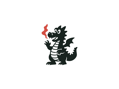 Playful Dragon Mascot for Fantasy Branding black cartoon character design childrens logo creative custom dragon eye cathing fantasy fire friendly fun illustration kids logo mascot modern mythical playful unique vector art