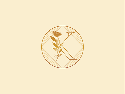 Events by K event planning events flower gold k logo serif
