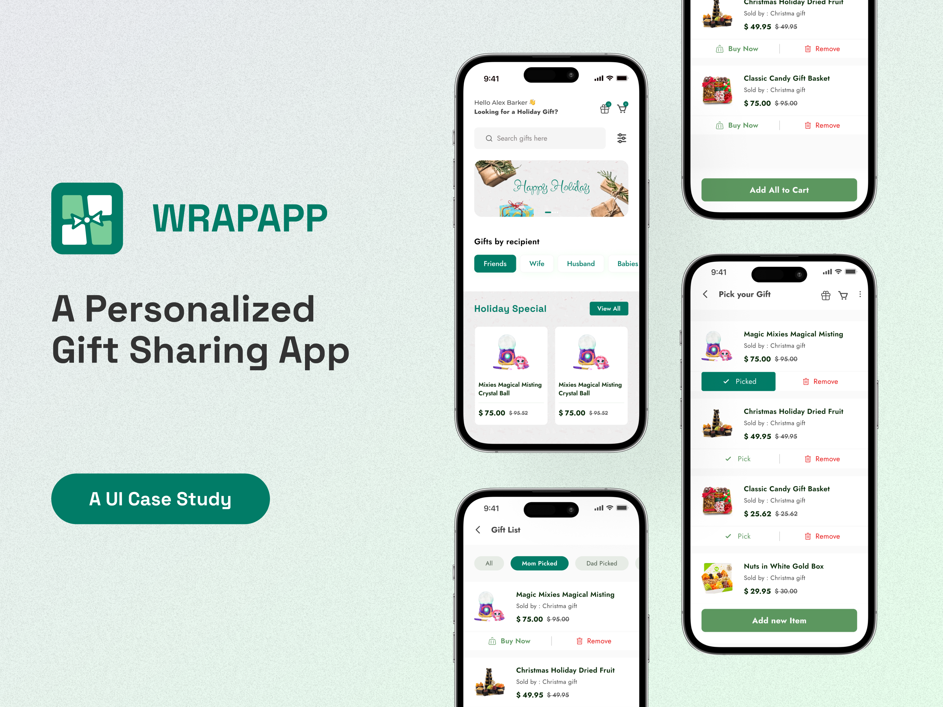 Personalized Gift Sharing App: A UI Case Study cart sharing design contest gift app gift mobile app gift sharing hasan bashar ui ui case study ui design ui presentation ux design contest