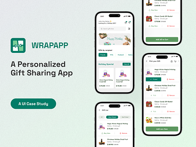 Personalized Gift Sharing App: A UI Case Study cart sharing design contest gift app gift mobile app gift sharing hasan bashar ui ui case study ui design ui presentation ux design contest