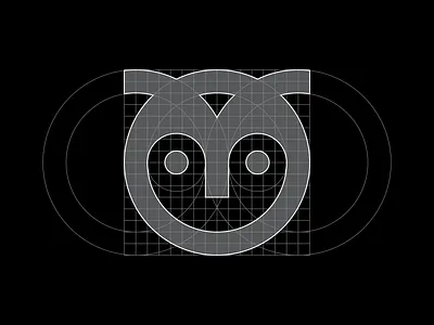 Owl grid owl bird logo