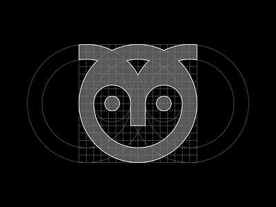 Owl grid owl bird logo