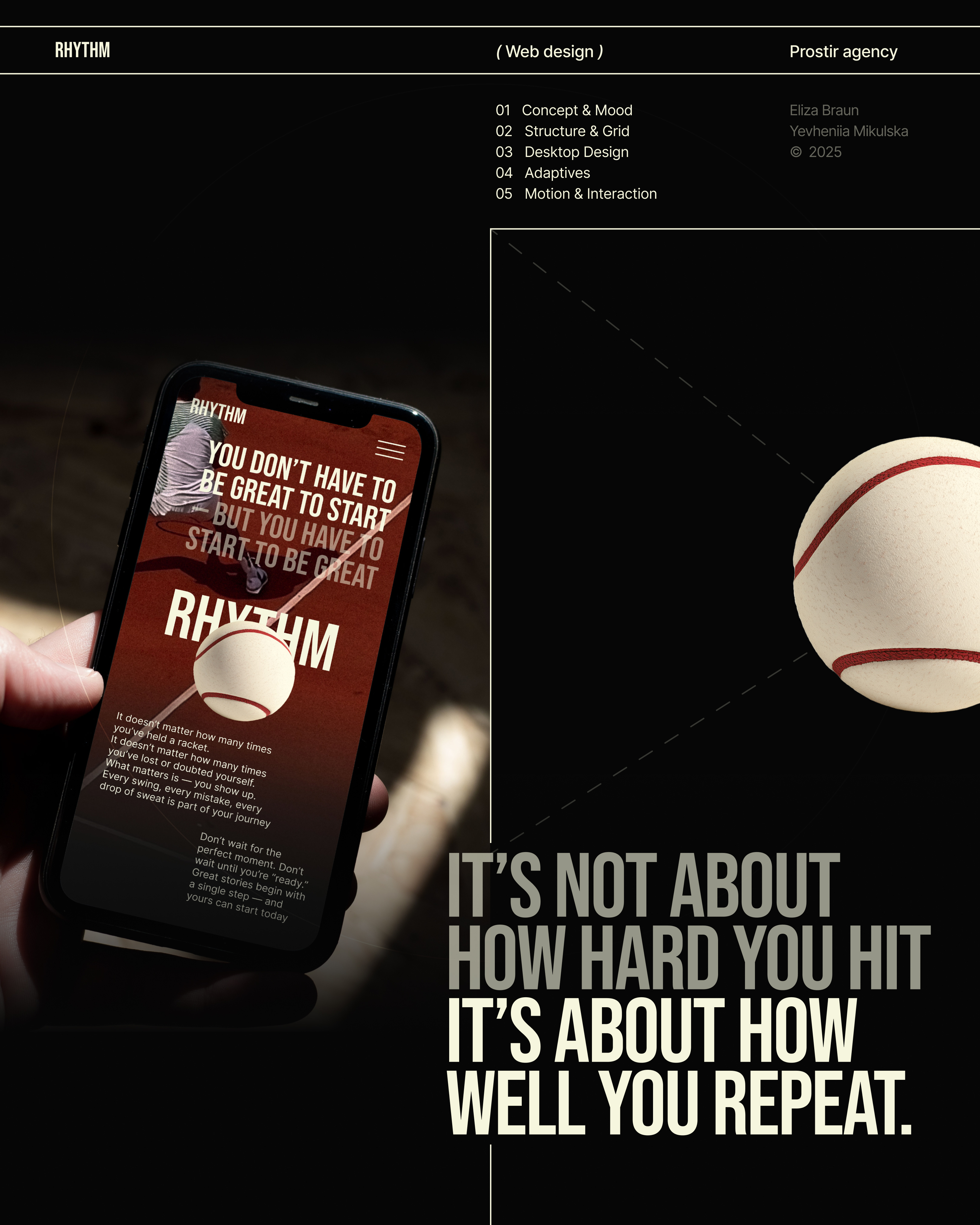 RHYTHM | tennis brand branding business card design graphic design identity logo motion graphics tennis ui uxui webdesign website