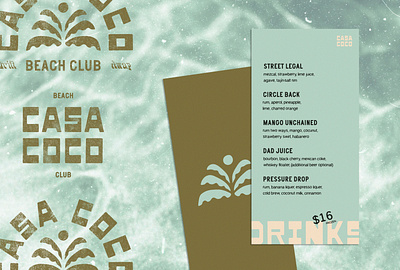 Casa Coco Beach Club beach beachclub brand branding design graphic design logo retro surf type vintage