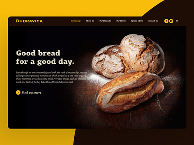 Bakery Dubravica - Landing page design bakery bakerydesign bread creative design ui uidesign ux