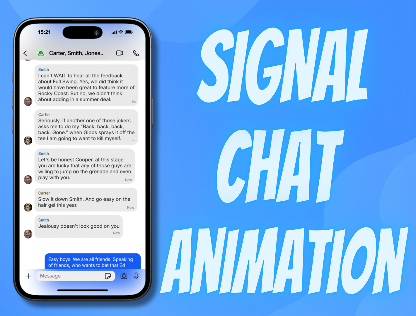 Signal Text Message Chat Animation after effects animation chat message motion design motion graphics signal chat text ui video