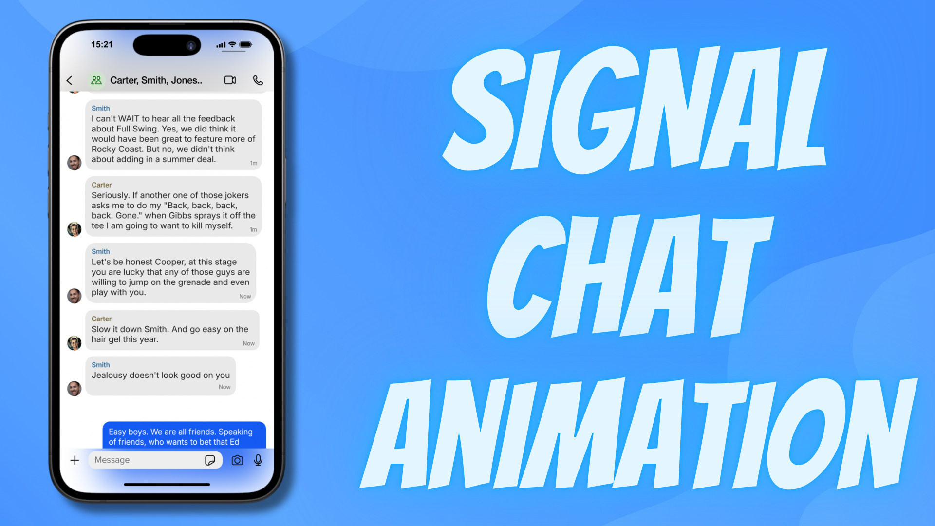 Example of Signal Text Message Chat Animation