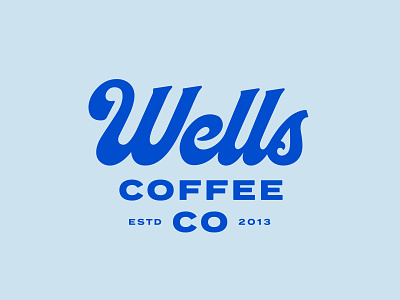 Wells Coffee Co branding coffee coffee branding coffee shop illustration lettering lockup logo modern script type typography