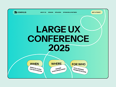 Event Website UI conference hero section creative event ui event landing page event website ui gradient hero section minimal event website modern event page modern ui uiux event design ux conference website web ui