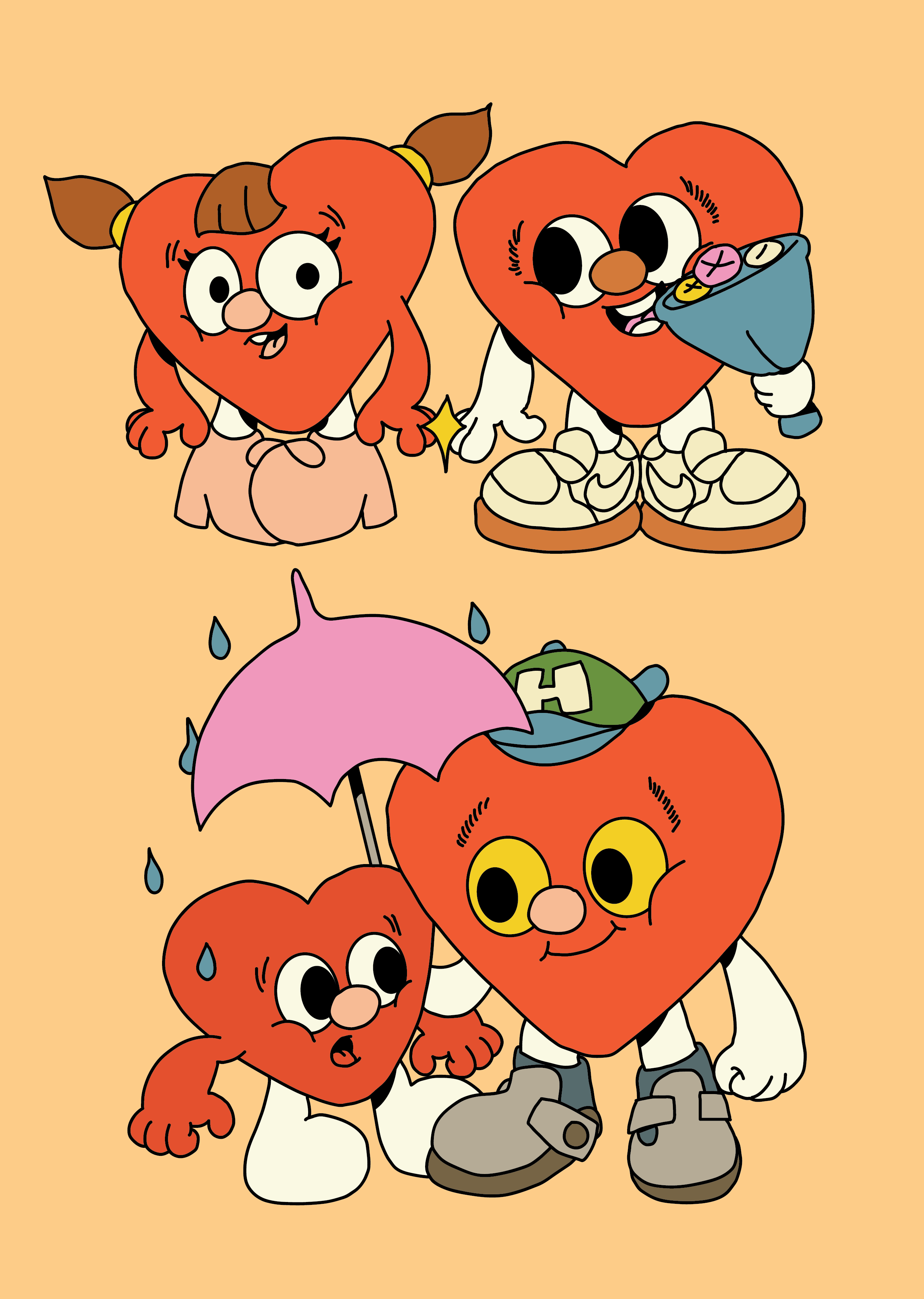 Falling in love characters character character design flat illustraion vector character