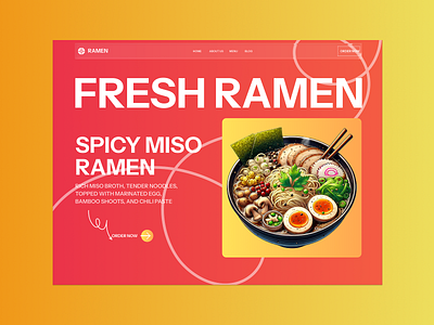 Japanese Restaurant Hero Section Concept asian cuisine website food delivery website food landing page japanese restaurant ui minimal food website modern food ui design ramen landing page ramen website design restaurant hero section restaurant website
