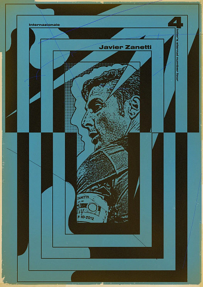 Javier Zanetti concept design graphic illustration poster sport typography