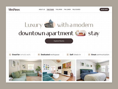 Website design for apartment rental service ♦︎ Medanos airbnb apartment rental bookingapp cleandesign creative hospitality house rental landingpage layout product design property realestate typography webdesign website website design