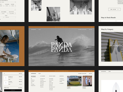 Panda Surfboards eCommerce branding design digital design digital surf ecommerce homepage logo product design research surf ui ux