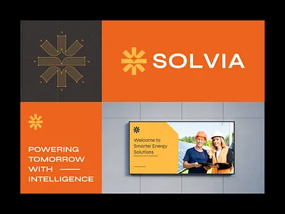 Solvia Branding b2b brand brand design brand identity branding business company eco logo energy graphic design logo logo design mark print rukuru saas logo solar solar logo tech