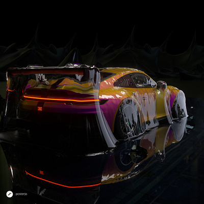 newgen posterjo #122 3d blender cinema4d joansterjo modern octane porsche poster posterjo render