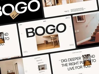 BOGO - Modern Real Estate Landing Page agent apartment architecture building business home house landing page minimalist professional properties property real estate realestate swiss ui ui design ux web design website