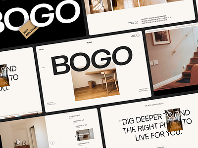 BOGO - Modern Real Estate Landing Page agent apartment architecture building business home house landing page minimalist professional properties property real estate realestate swiss ui ui design ux web design website