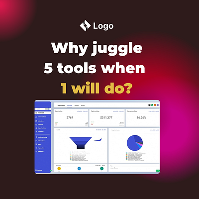 CRM sales Poster for Instagram. ai ai employee ai poster branding canva crm sales graphic design illustrator instagram design logo photoshop poster sales poster social media ui vector