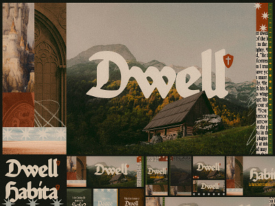 🛡️ Dwell Series Art ✴︎ brand package castle christian church design collage grid religion sermon series social media weekend series