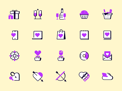 Valentine‘s Day Icons candies celebration donut ecommerce icons flowers food icons free free icons freebie gift heart holiday iconography icons line icons love picnic roses ui icons valentines