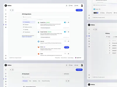 Helixa - AI Platform ai ai assistant animation artificial intelligence chat clean component dashboard design digital integrations internet mobile modern motion motion graphics technology ui ux website