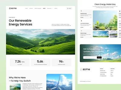 Renewable Energy Services Website – Green Tech UI battery storage landing page clean energy company website clean power company site clean tech company site climate action web design commercial solar website eco friendly company site energy provider website energy services website environmental solutions website green business website design green energy services renewable energy landing page renewable energy web ui residential solar web design solar energy website sustainability website design sustainable brand website sustainable technology site wind and solar solutions