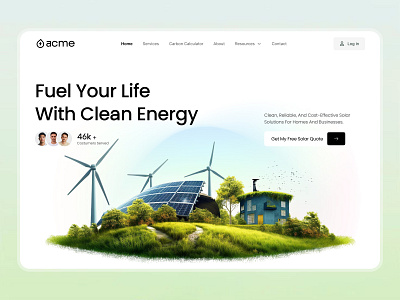Hero Section UI – Clean Energy Landing Page clean energy marketing site clean energy website design clean tech landing page climate change awareness site eco business hero section eco friendly website header energy brand landing page energy provider hero section green energy web design green power website design green technology website renewable energy hero section renewable power website solar and wind company website solar energy landing page solar panel company site sustainability landing page sustainable brand landing page sustainable energy company site wind turbine website design