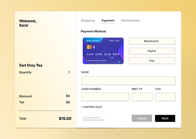#Daily UI 002 | Credit Card Checkout checkout credicard method desktop checkout graphic design interface payment method ui ui design user interface ux design