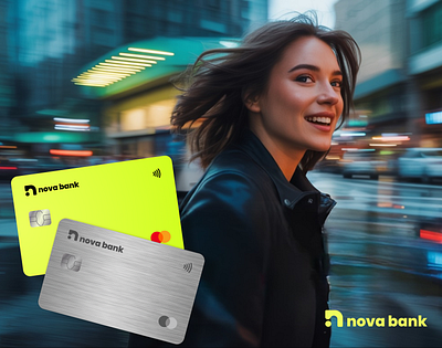 NovaBank - Brand Identity banking billboard brand design branding cards fintech logo marketing