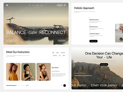 Flownest Studio - Yoga Website branding clean design design header health landing page mental health minimal ui uiux ux design web design website yoga