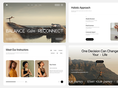 Flownest Studio - Yoga Website branding clean design design header health landing page mental health minimal ui uiux ux design web design website yoga