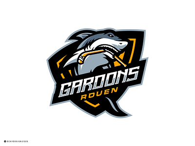 GARDONS ROUEN HOCKEY CLUB LOGO branding design esportlogo esports hockey hockey club hockey logo illustration logo mascot mascot logo sharks logo sharks mascot sports apparel sports brand sports branding sports logo