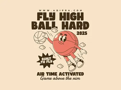 Flying basketball mascot character basketball passion