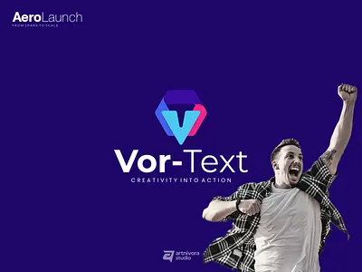 Vor-Text – Creativity Into Action branding brandmark colorful design graphic design letter letter t letter v logo modern vector