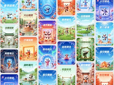 Panda Tour Global Poster Design 1 3d ui 海报