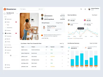 Showmerce AI — Live Selling Manager Dashboard digitalselling uxdesign