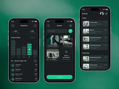 Smart Home App Screen australia automation clean control design home homeautomation interface interiordesign mobile app powerful remote safety smart smart devices smarthome technology ui ux unique webdesign