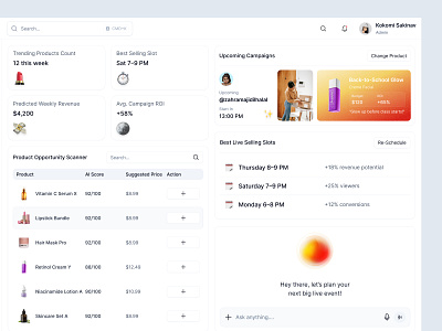 Showmerce AI - Product Opportunity Scanner & Campaign Planner interactivedashboard