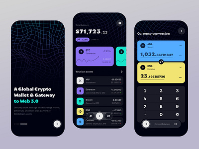 Crypto Wallet - Mobile app android app app design binance blockchain coinbase concept crtyptocurrency crypto design exchange graphic design ios ios app ios app design ios design mobile ui ux wallet web3