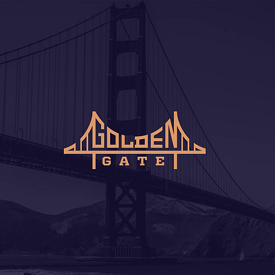 Golden Gate – Bridge-Inspired Text Logo brand identity branding design design logo flat graphic design illustration logo logo design logos logotype minimal minimal logo modern simple text based logo typography unique wordmakr