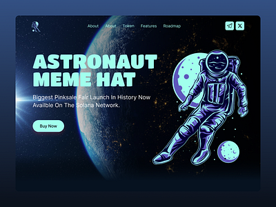 Meme Coin Website astronautmeme cryptomeme funnywebsite landingapge meme memecoin memecoinstaking memecoinswap memecoinwebsite memewebsite presalememe ui ux