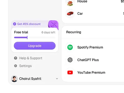 Recurring Subscriptions & Free Trial Tracker – Finance Dashboard app design billing management dashboard expense tracker finance financial free trial lsfnv payment management product design recurring payments saas saas web app spending tracker subscription subscription tracker transaction ui component web app web app design